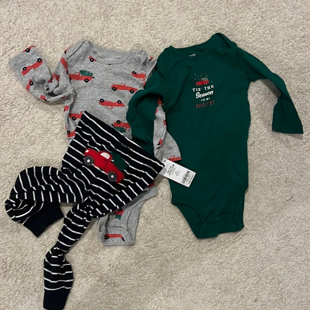 Christmas onesies and pants BRAND NEW w tags